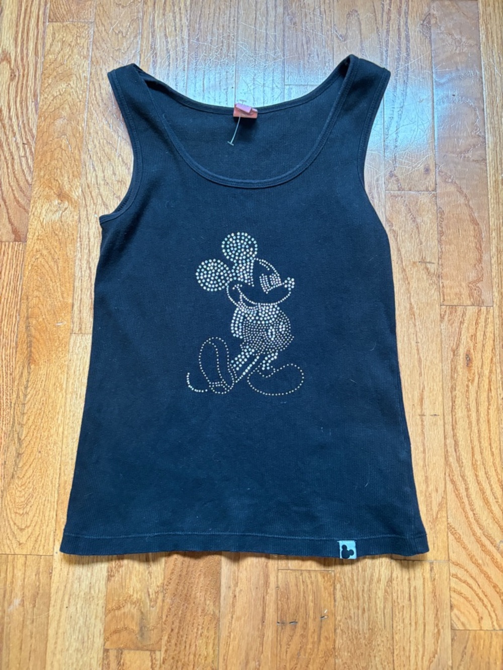 ' Black Minnie Mouse Rhinestone Tank Top